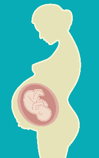 Pregnant woman with child